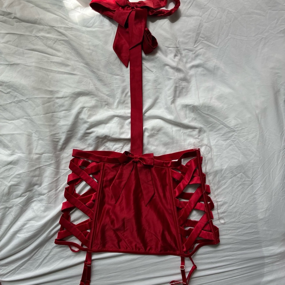 NWT Red Strappy Lingerie Set